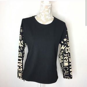 Forever 21 black spell out sweatshirt Top